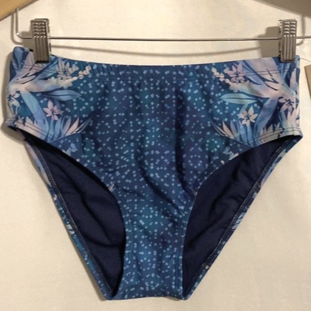 Title Nine NWT high rise bikini small blue bottom swim NEW